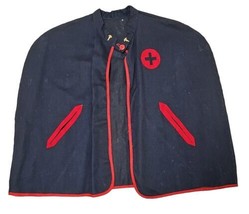 Nurse Cape Child Costume Dress Cape Blue &amp; Red 50s Vtg - $14.80