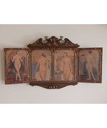 Authentic Art Deco Watercolor Polyptych of Sensuous Nude Bathers c. 1920s - £5,202.78 GBP