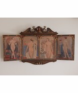 Authentic Art Deco Watercolor Polyptych of Sensuous Nude Bathers c. 1920s - $6,630.00