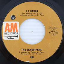 The Sandpipers – La Bamba / For Baby - 1967 45rpm 7&quot; Single Vinyl Record A&amp;M 835 - £7.12 GBP
