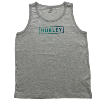Hurley Men Boxed Logo Jersey Sleeveless Shirt Light Heather Gray M - $14.99