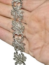 Vtg Sterling Silver 925 Germany  Filigree Link Bracelet 7” Maple Leaf RARE. - £65.57 GBP