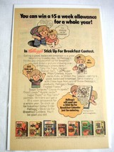 1975 Color Ad Kellogg&#39;s Cereals Stick Up For Breakfast - £6.28 GBP