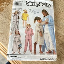 Simplicity 7032 Girls Small Med Large  Pajamas Sewing Pattern VTG Cut To... - $12.19