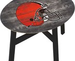 Distressed Wood Side Table By Fan Creations Featuring The Cleveland Browns. - $183.96