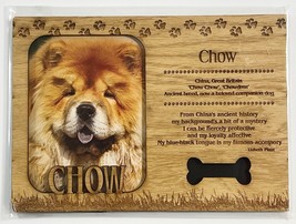 CHOW Dog Profile Laser Engraved Wood Picture Frame Magnet - £10.82 GBP