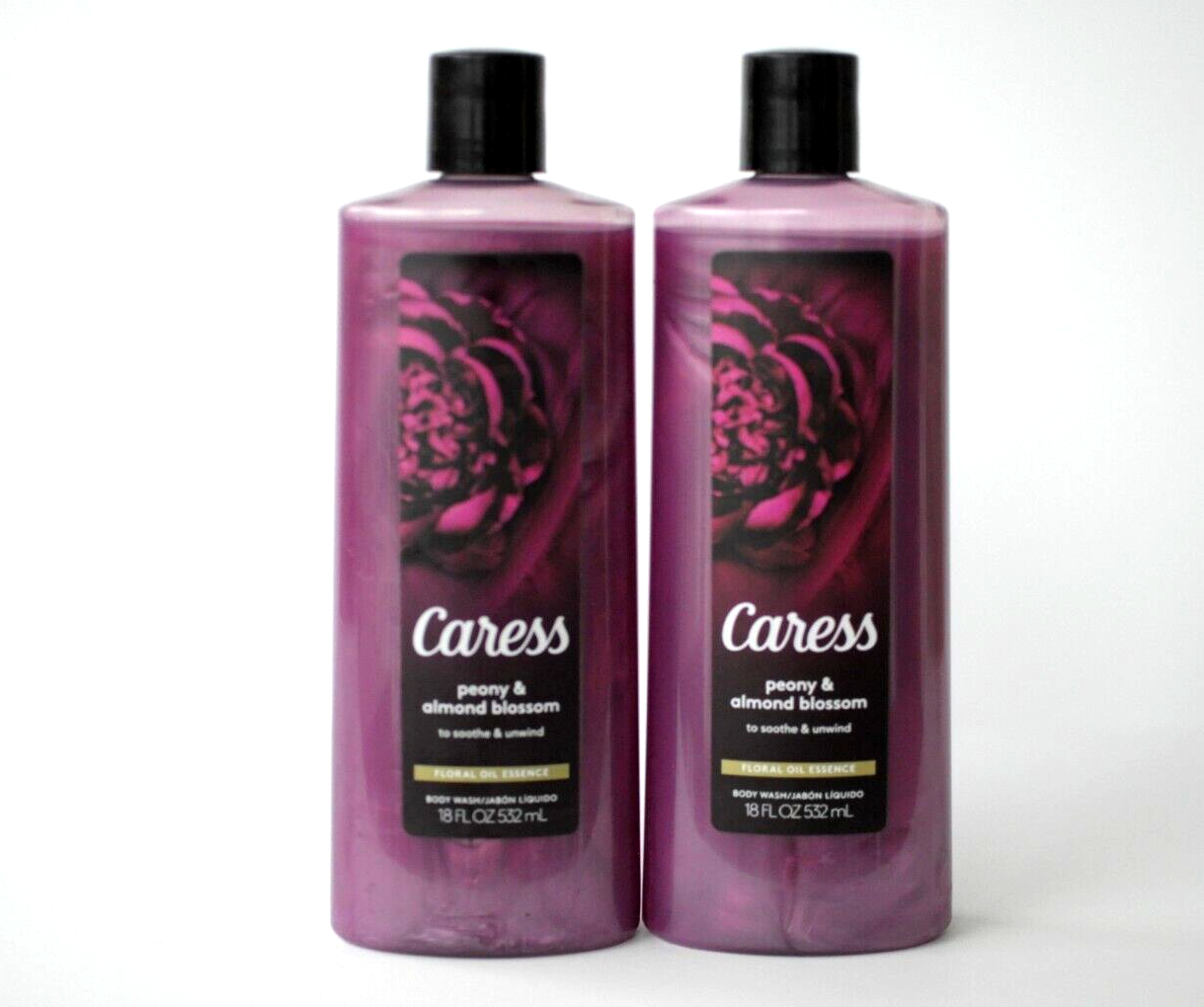 Primary image for Caress Peony and Almond Blossom Soothe Unwind Floral Body Wash 18 oz Lot of 2