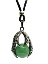 Dragon Claw Jade Necklace Pendant Crystal Ball Bead Cord Statement Jewellery  - £6.24 GBP