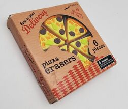Pizza Erasers Set 6 Pieces Novelty School Supplies Fun Gift Vintage Styl... - $9.89