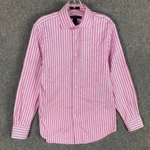 Express Shirt Men&#39;s Small Classic Fit Striped Pink Button Up Italian Fabric - $254.98 MXN