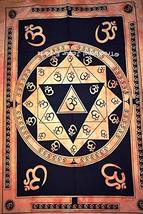 Traditional Jaipur Tie Dye Om Mandala Wall Art Poster, Religious Wall De... - $9.99