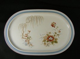 Vintage Noritake Platter Eastwind Japan blue rim - $557.65 MXN