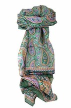Mulberry Silk Traditional Long Scarf Koel Sage by Pashmina &amp; Silk - £19.12 GBP