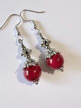Red Turquoise Silver earrings Victorian earrings Boho earrings necklace ... - $47.88 CAD
