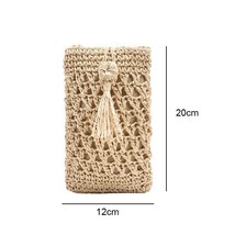 Handmade Woven Straw Crossbody Shoulder Bag Pouch Vintage Girl Beach Single Mini - £14.07 GBP