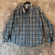 Carhartt Shirt Womens XL Blue Multicolor Plaid Fall Work Outdoors Casual... - $9.39