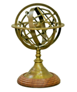 Brass Armillary Sphere Astrolabe On Wooden Base Maritime Nautical item new - £47.31 GBP