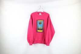 Vintage 90s Streetwear Womens Large Spell Out Earth Woman Sweatshirt Pink USA - £43.38 GBP