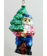 Christopher Radko Christmas Ornament Hand Made Outdoor Gnome Lumberjack ... - $39.19