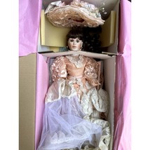 Maryse Nicole Peach Blossom Franklin Mint Heirloom Porcelain Victorian Doll 23&quot; - £53.44 GBP