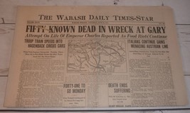 Wabash, IN Daily Times-Star, June 22, 1918 - Gary Train Wreck, Mary Pick... - £15.51 GBP