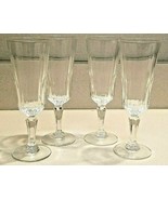 J.G. Durand, Cristal d&#39;Arques Meridien Luminarc Ribbed 4 Glasses Made in... - £23.26 GBP