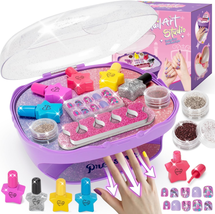 Girls Nail Polish Set Purple, Toys for Girls Age 5 6 7 8 9 10, Nail Care Kit wit - £32.25 GBP