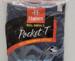 Vintage New 1997 Big Mens Hanes Pocket-T Tee Shirt in Package Size 2X Da... - £9.24 GBP