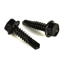 #8 X 3/4&quot; Hex Washer Head Self Drilling Screws Black Oxidized, 410 Stainless Ste - £6.31 GBP