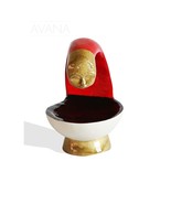 Bend it Red West African Senoufu Peau or Bowl Hand Carved Hand Painted V... - $116.54 CAD