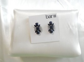 Bar III Grey Tone Black Stone Simulated Diamond Cluster Stud Drop Earrings Y522 - $13.43