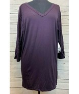 Karen Kane Purple 3/4 Sleeves Top Blouse Shirt Sheer Black Back Size 2X ... - $439.45 MXN