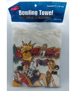 Vintage Bowling Fun Towel Bowling For Relaxation 1994 White 11&quot; X 18&quot; - £11.67 GBP
