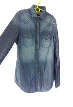 Diesel Ladies Denim Shirt  100% Cotton Casual Long Sleeved Blue Ombre  S... - $19.40