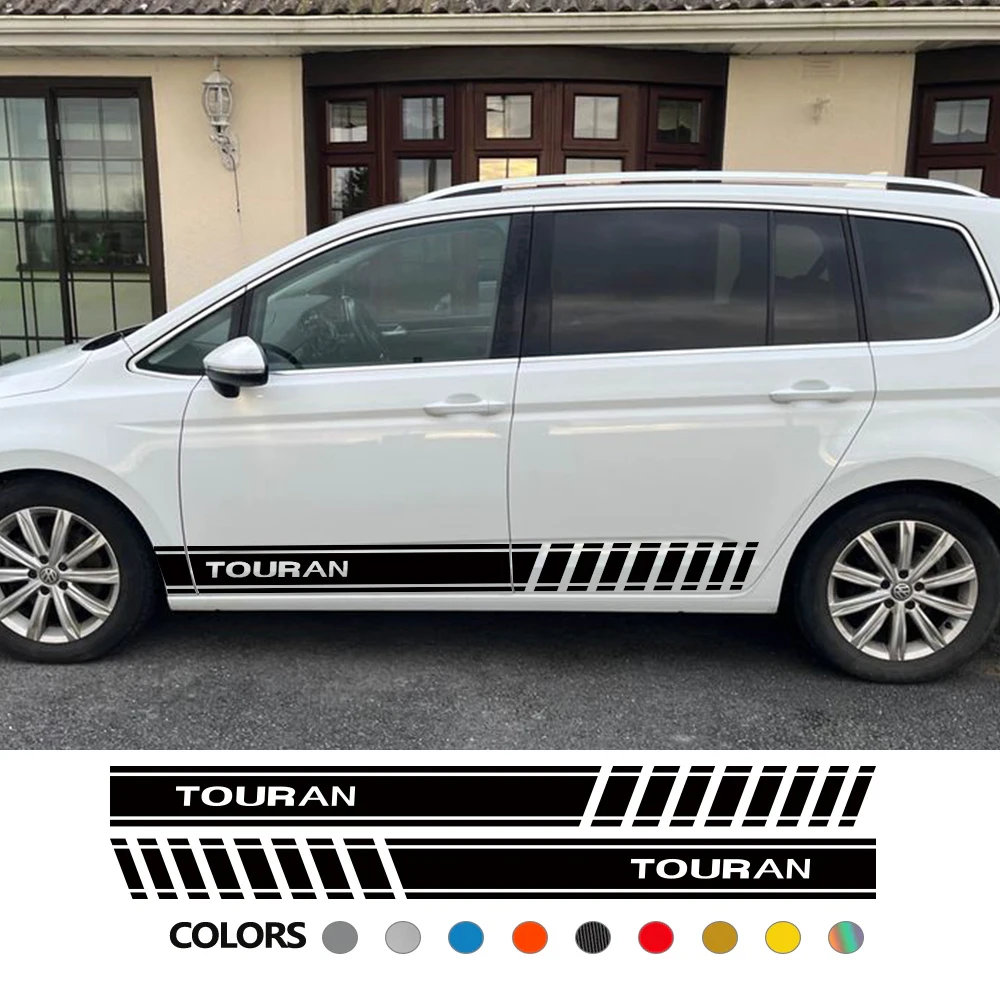 Car Door Side Stickers For Volkswagen VW Golf Touran MPV Graphics Stripes - £13.03 GBP+
