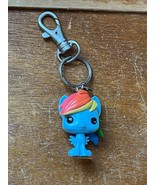 Small Light Blue w Rainbow Mane Rubber Plastic Pony Key Chain Backpack D... - £5.32 GBP