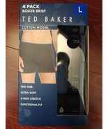 Ted Baker Mens Boxer Briefs Black Blue 4-Pack Stretch Tagless Soft Size ... - $32.66