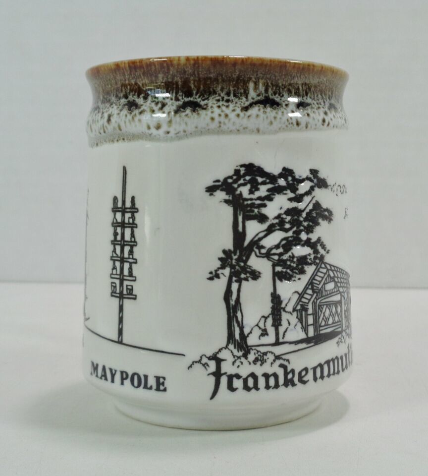 Vintage Frankenmuth Michigan Mug Glockenspiel Tower Maypole 8 Oz - $4.95