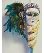 Show Stoppers wall mask peacock feathers retired Florence Maranuk - $41.99