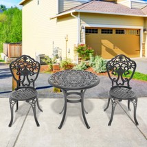 3-Piece All-Weather Cast Aluminum Dining Set - Black Frame - $4,492.54 MXN