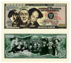 Three Stooges Comedy Collectible Pack of 10 Funny Money 1 Million Dollar... - £7.46 GBP