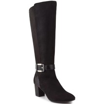 Karen Scott Womens 7.5 M Wide Calf Black Buckle High Heeled Boots Displa... - £31.27 GBP