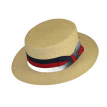 Men's Bruno Capelo Boater Skimmer Natural Straw Flat Crown BC632 Natural image 4