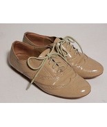 Women&#39;s Steve Madden Beige Tan &#39;Trouser&#39; Leather Oxford Wing Tips Sz 6 - $51.43 CAD