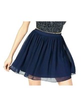 B Darlin Womens Zippered Sheer Lined Mini Party Circle Skirt,Navy Size 1... - $45.00