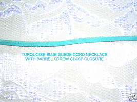 CUSTOM TURQUOISE BLUE COLOR REAL SUEDE LACE LEATHER CORD NECKLACE 24 INCHES - $6.99 CAD