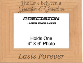 Love Between a Grandpa and Grandson Lasts Forever Engraved Wood Picture Frame - £19.13 GBP+