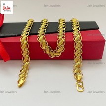 18 Kt Hallmark Real Gold Curb Cuban Necklace Men&#39;s Chain 16-19 Gm 21 Inc... - £2,298.22 GBP