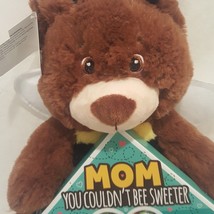 Mom You Couldnt Bee Sweeter Hard Candy Teddy Bee 9&quot; Plush Stuffed Animal Brown - £11.80 GBP
