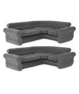 Intex Corner Sofa L-Shaped Inflatable Lounge Couch w/ Cupholders, Gray (... - $438.96